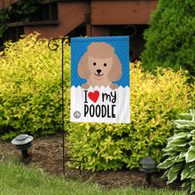 I Love My Poodle Garden Flag