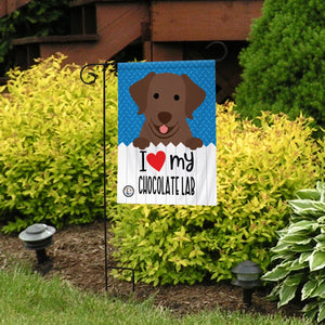I Love My Chocolate Lab Garden Flag