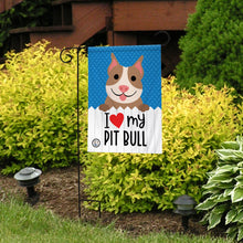 I Love My Pitbull Garden Flag