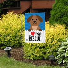 I Love My Rescue Garden Flag
