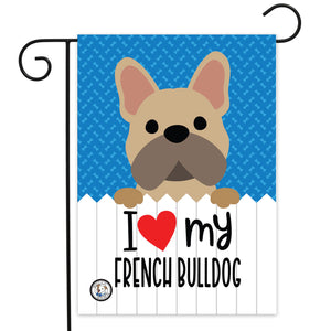 I Love My French Bulldog Garden Flag
