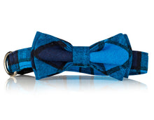 Blue And Black Buffalo Checker Plaid Dog Bow Tie
