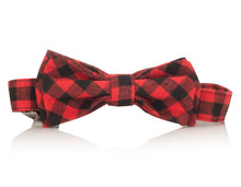 Classic Red & Black Buffalo Plaid Dog Bow Tie - Pet Collar